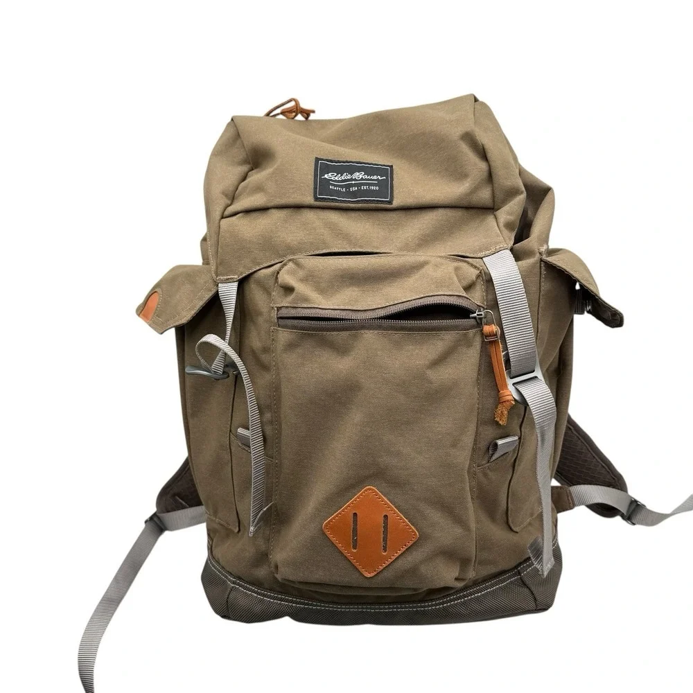Eddie Bauer Bygone Lightweight Hiking Day   Backpack Olive Padded Back 18x12x6